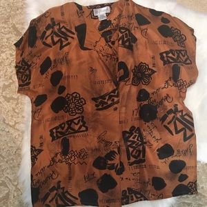 Vintage Burnt Orange Paula Seeker SILK top